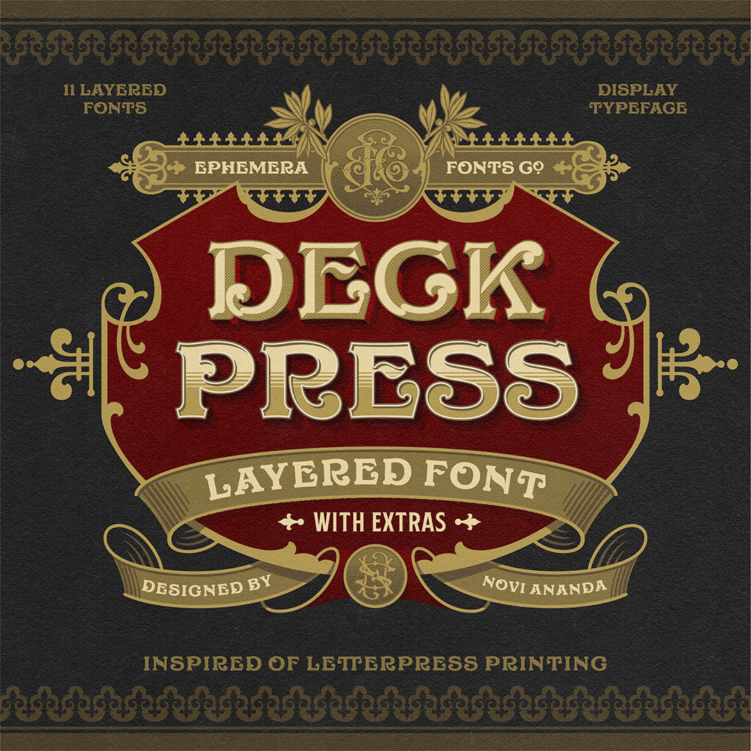 Deckpress Layered Font + Extras