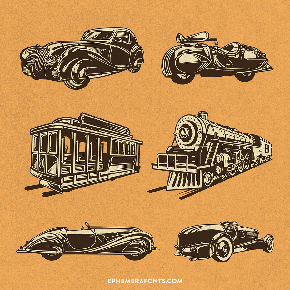 Assorted Transportation Illustrations 01
