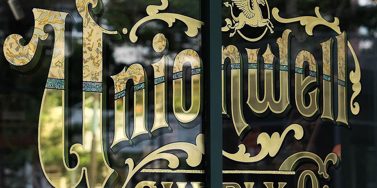 Font in use - Unionwell Window Signs | Ephemera Fonts