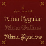 Alina In Script Alina Typeface | Ephemera Fonts