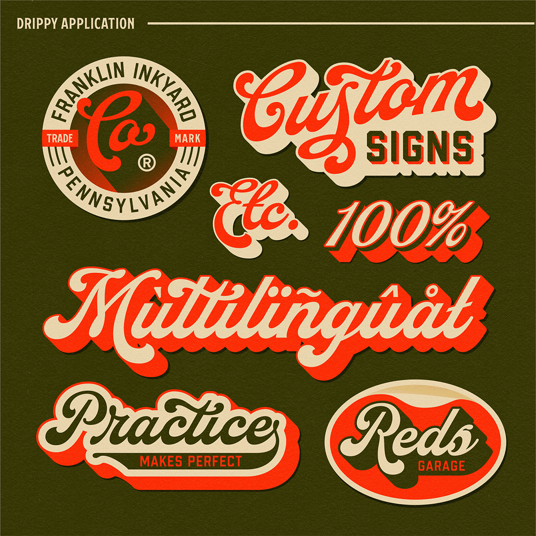 Payable Font Vintage Script Fonts - NS Drippy – Ephemera Fonts