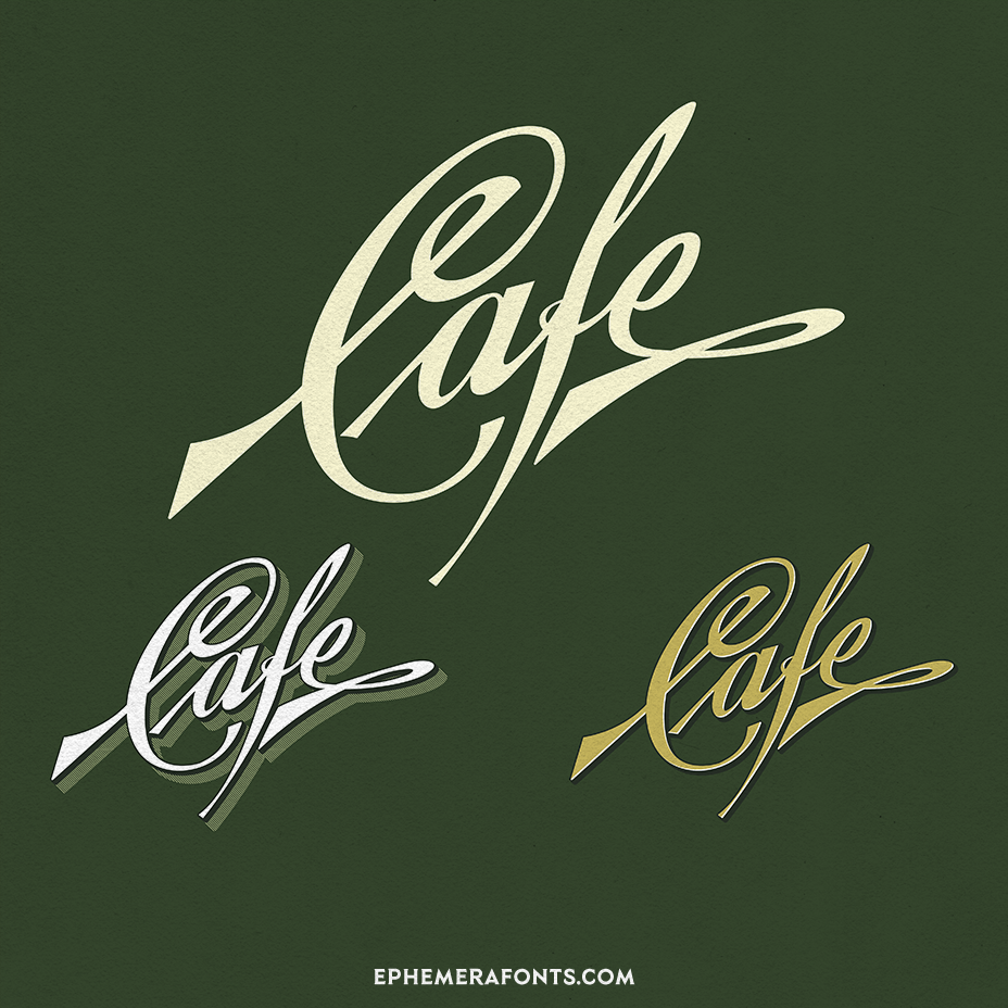 Ephemera Cafe Lettering | Ephemera Fonts
