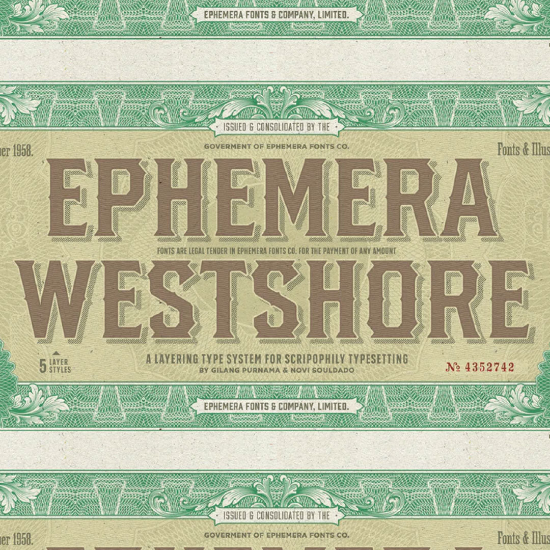 Ephemera Westshore Fonts & Graphic Elements | Ephemera Fonts